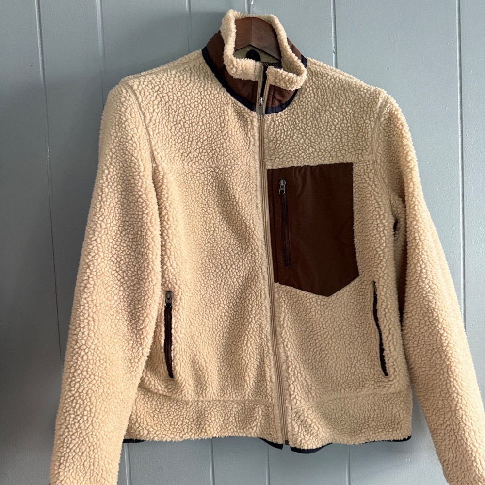 Mens Sherpa Teddy Fleece Full Zip Jacket Outdoorsy Unisex Size Men's Medium